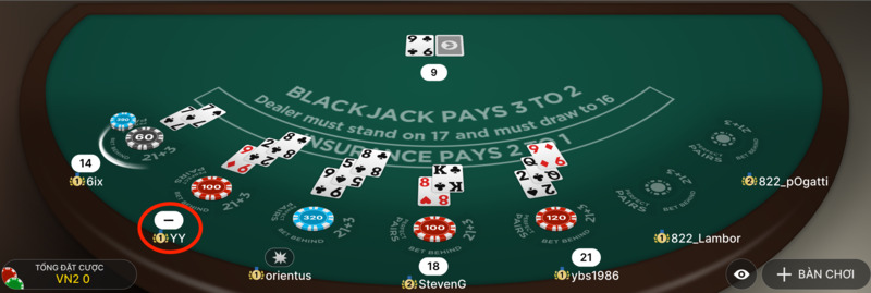 các quyền lựa chọn của người chơi khi đánh bài balckjack